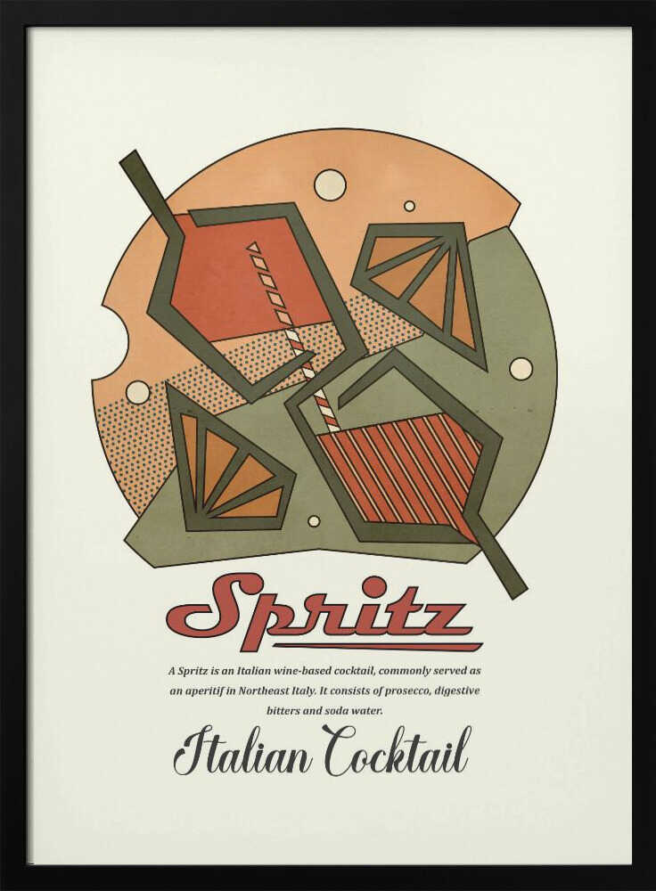 Vibrant Spritz Cocktail Art Print UK — Abstract Vibrant Wall Art — Kitchen — Wall It All Prints