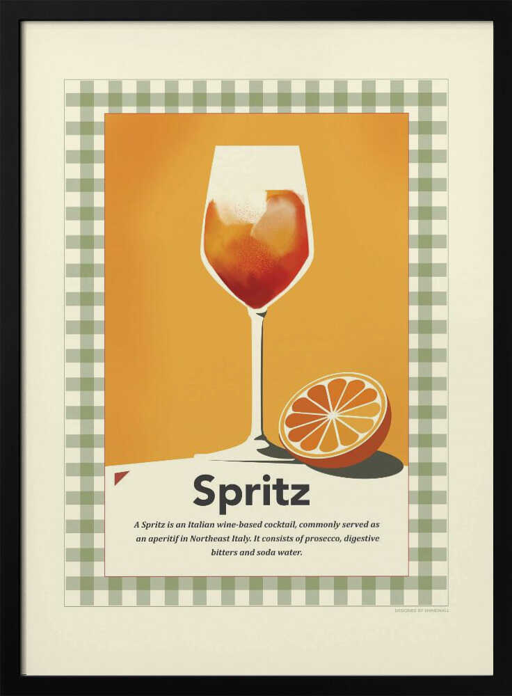 Vibrant Spritz Cocktail Art Print UK — Vintage Vibrant Wall Art — Kitchen — Wall It All Prints