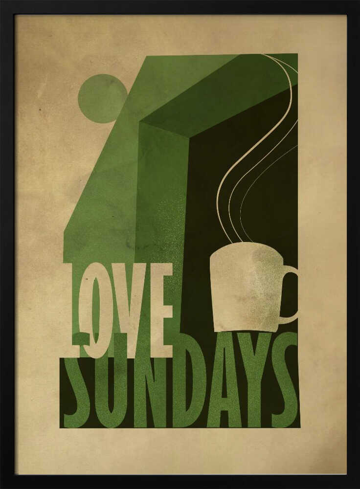 Love Sundays Coffee Mug Art Print UK — Abstract Vibrant Wall Art — Kitchen — Wall It All Prints