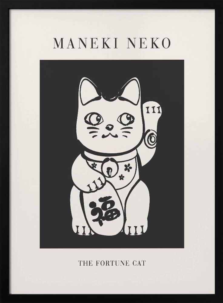 Maneki Neko Fortune Cat Art Print UK — Japanese Vibrant Wall Art — Living Room — Wall It All Prints