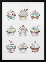 Pastel Cupcake Delights Art Print UK — Food Calm Wall Art — Kitchen — Wall It All Prints