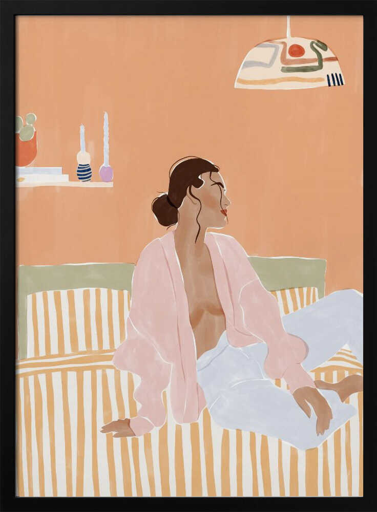 Relaxed Morning in Bedroom Art Print UK — Portrait Vibrant Wall Art — Bedroom — Wall It All Prints