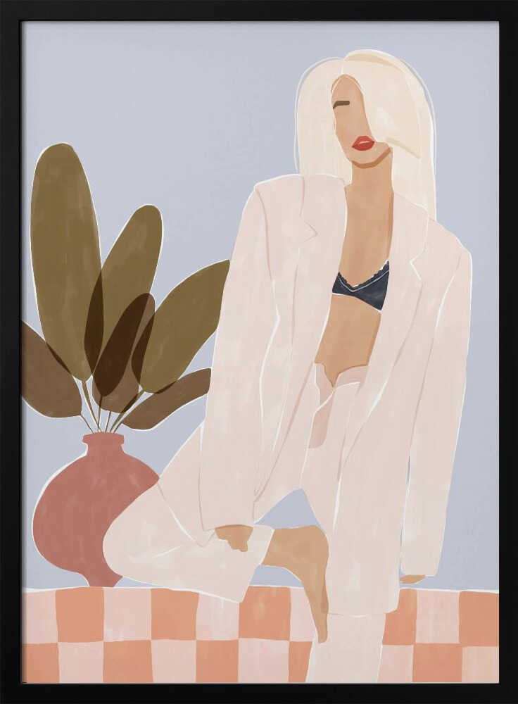 Blonde Fashion Confidence Art Print UK — Japanese Vibrant Wall Art — Bathroom — Wall It All Prints