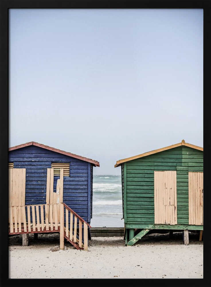 Coastal Huts Harmony Art Print UK — Landscape Calm Wall Art — Bedroom — Wall It All Prints