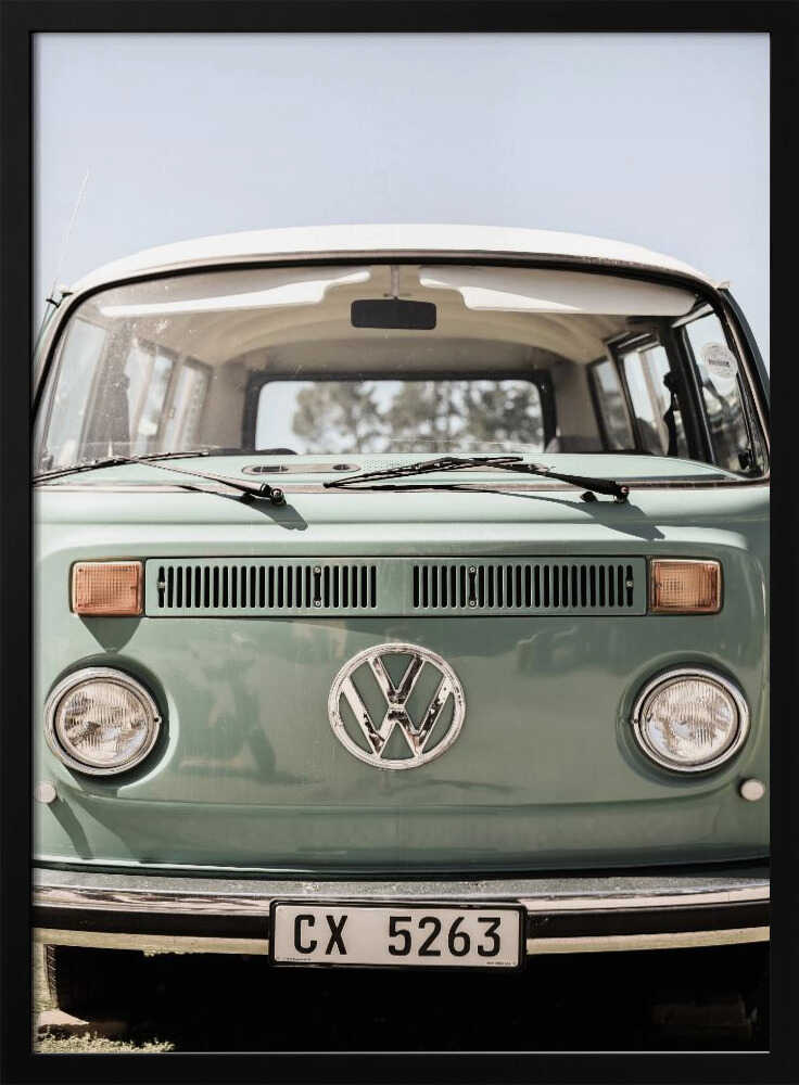 Classic Design In Soft Green Tones Cars Art Print UK — Vintage Fresh Wall Art — Living Room — Wall It All Prints