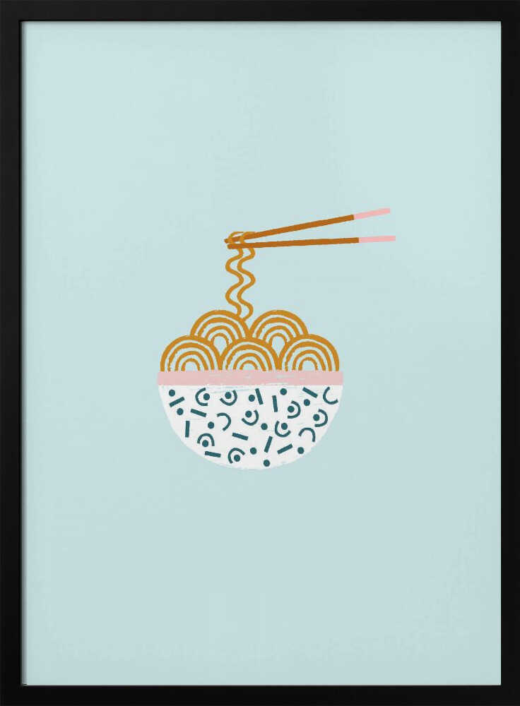 Chopsticks And Noodles Art Print UK — Japanese Calm Wall Art — Kitchen — Wall It All Prints