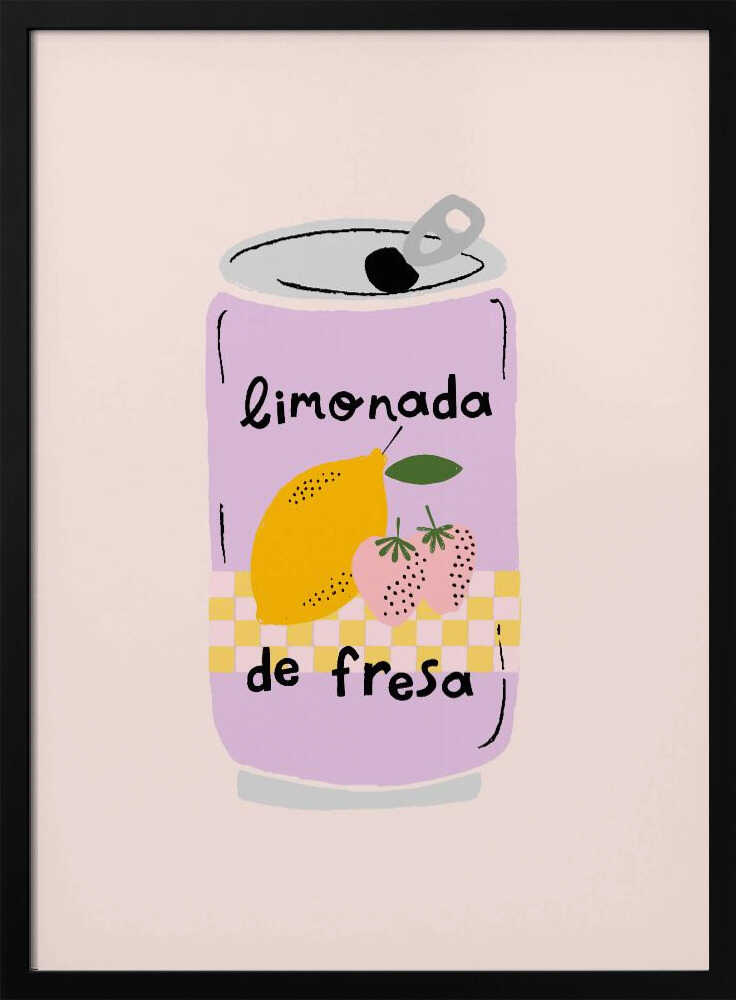 Strawberry Lemonade Can Art Print UK — Food Calm Wall Art — Kitchen — Wall It All Prints