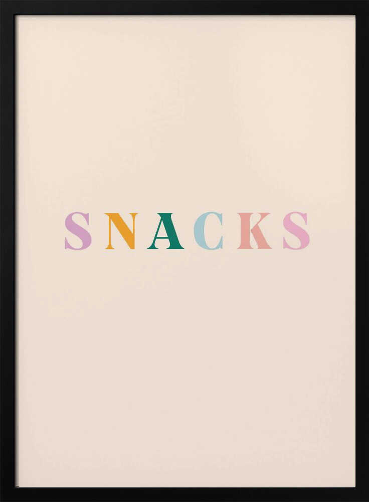 Colorful Snacks Word Art Print UK — Abstract Vibrant Wall Art — Kitchen — Wall It All Prints