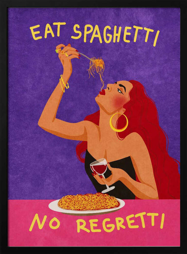 Eat spaghetti no regretti Art Print UK — Abstract Vibrant Wall Art — Kitchen — Wall It All Prints