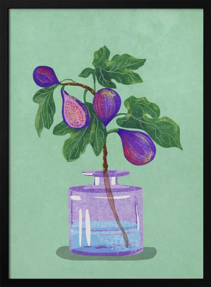 Figs Branch In Vase Art Print UK — Botanical Minimal Wall Art — Kitchen — Wall It All Prints