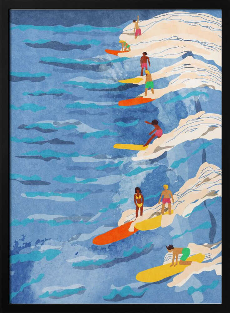 chilled surfing Art Print UK — Portrait Vibrant Wall Art — Living Room — Wall It All Prints
