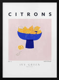 Vibrant Lemons Blue Bowl