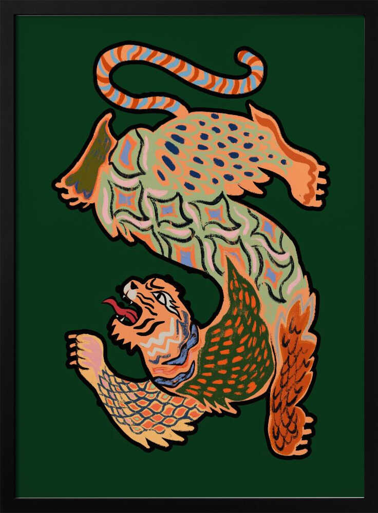 Asiantiger Green Art Print UK — Abstract Vibrant Wall Art — Living Room — Wall It All Prints