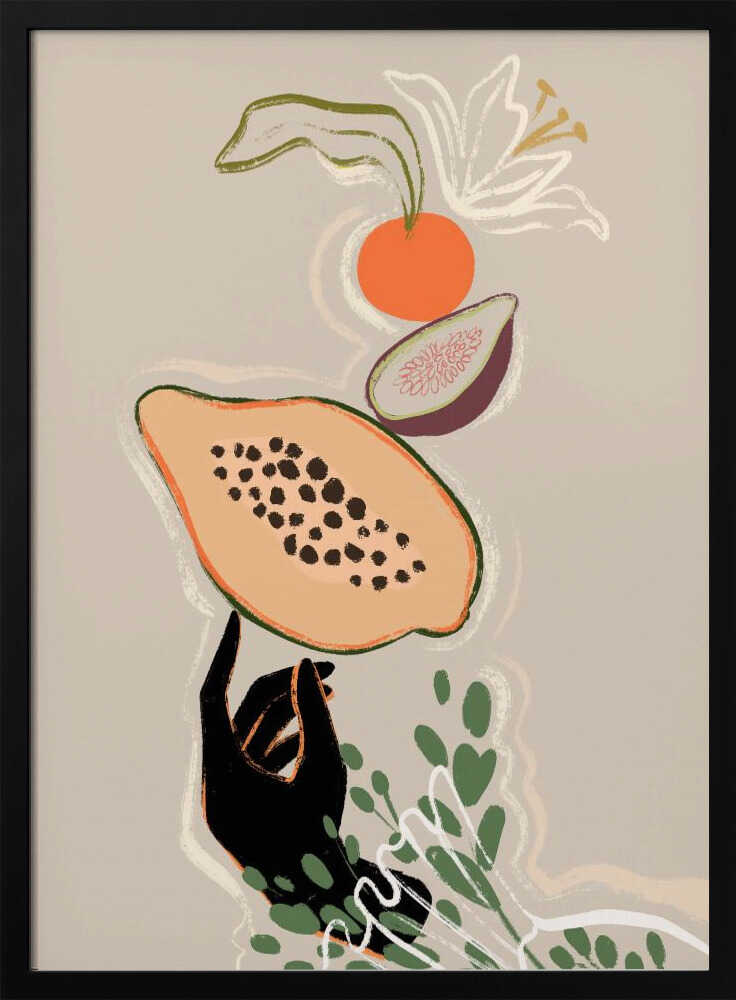 Balancing Fruits Art Print UK — Food Vibrant Wall Art — Kitchen — Wall It All Prints