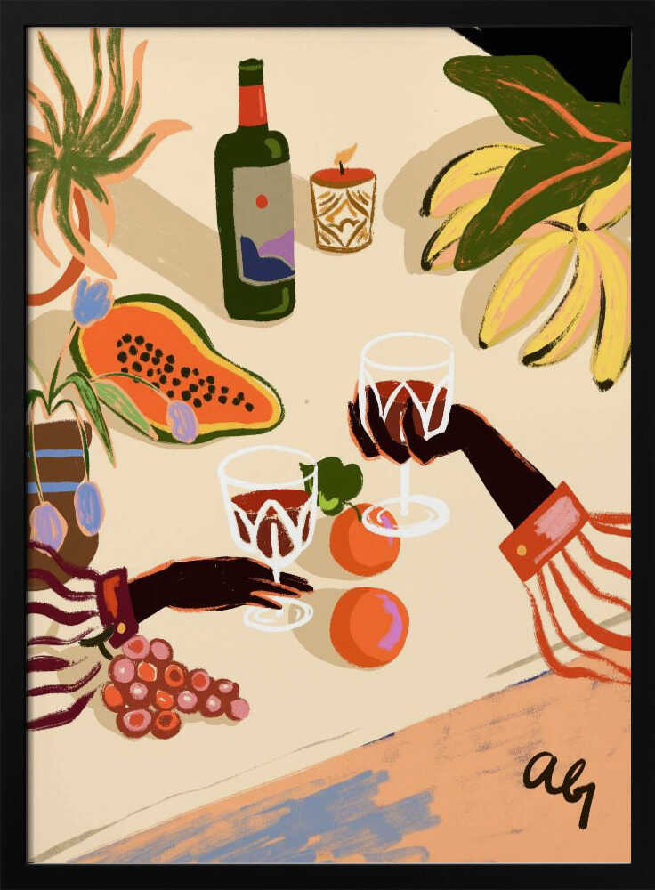 Cheers To You Art Print UK — Botanical Vibrant Wall Art — Kitchen — Wall It All Prints