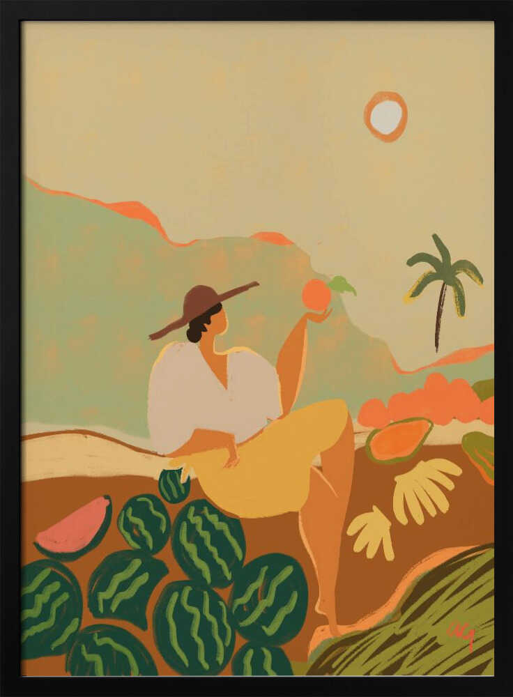Farmer Guava Art Print UK — Japanese Calm Wall Art — Bedroom — Wall It All Prints