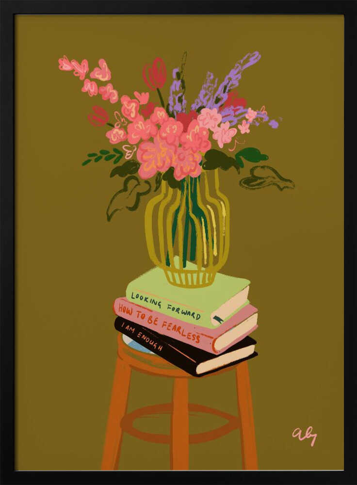 Floral Vase Art Print UK — Botanical Vibrant Wall Art — Living Room — Wall It All Prints