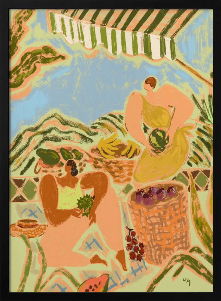 Fruit Stand Art Print UK — Abstract Vibrant Wall Art — Kitchen — Wall It All Prints