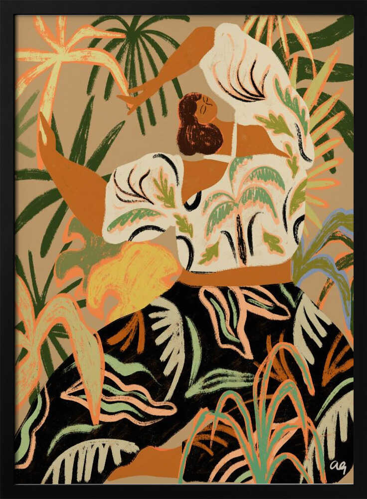 Nature Embrace Art Print UK — Botanical Vibrant Wall Art — Living Room — Wall It All Prints