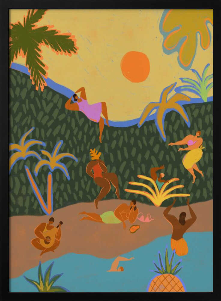 Summer Paradise Art Print UK — Portrait Vibrant Wall Art — Kitchen — Wall It All Prints