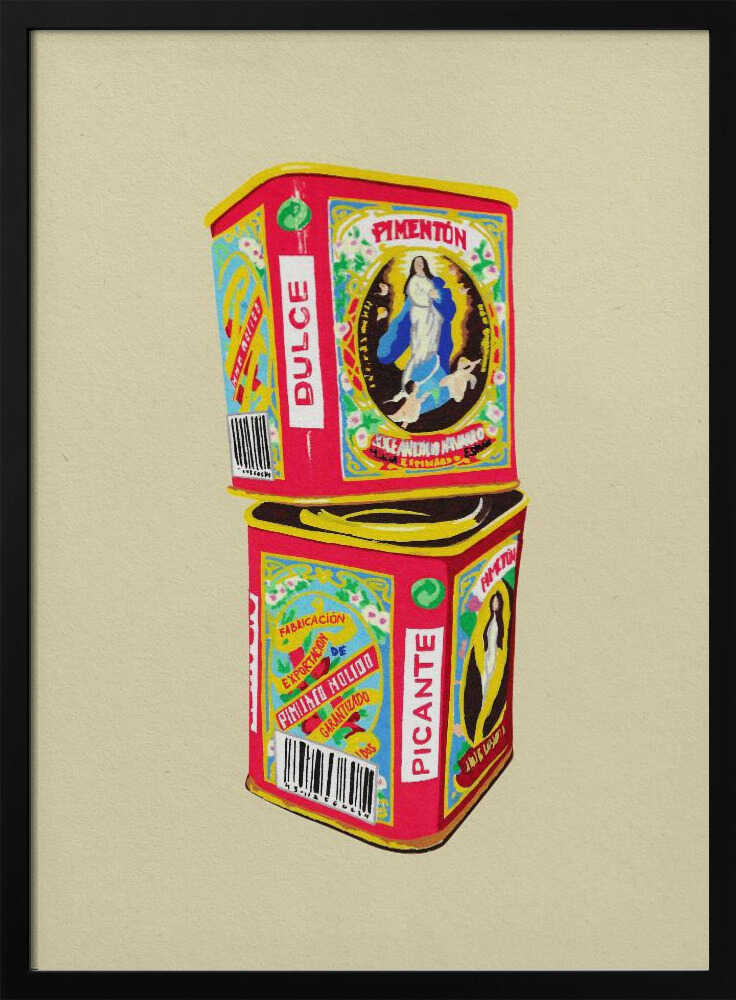 Spanish Paprika Cans Art Print UK — Vintage Vibrant Wall Art — Kitchen — Wall It All Prints