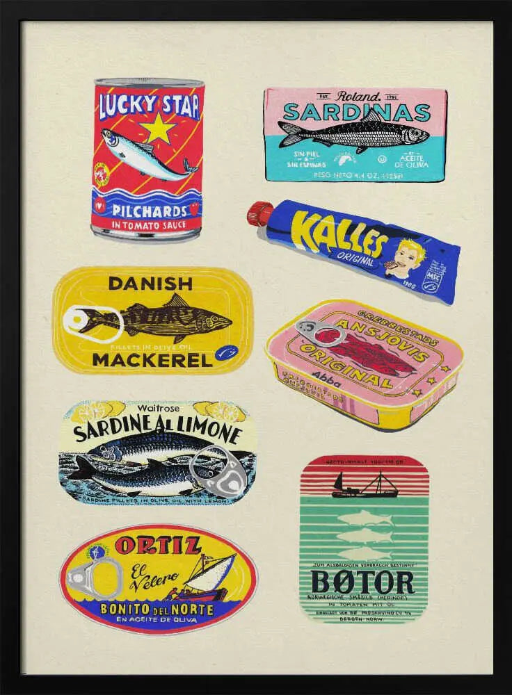 Vintage Seafood Cans