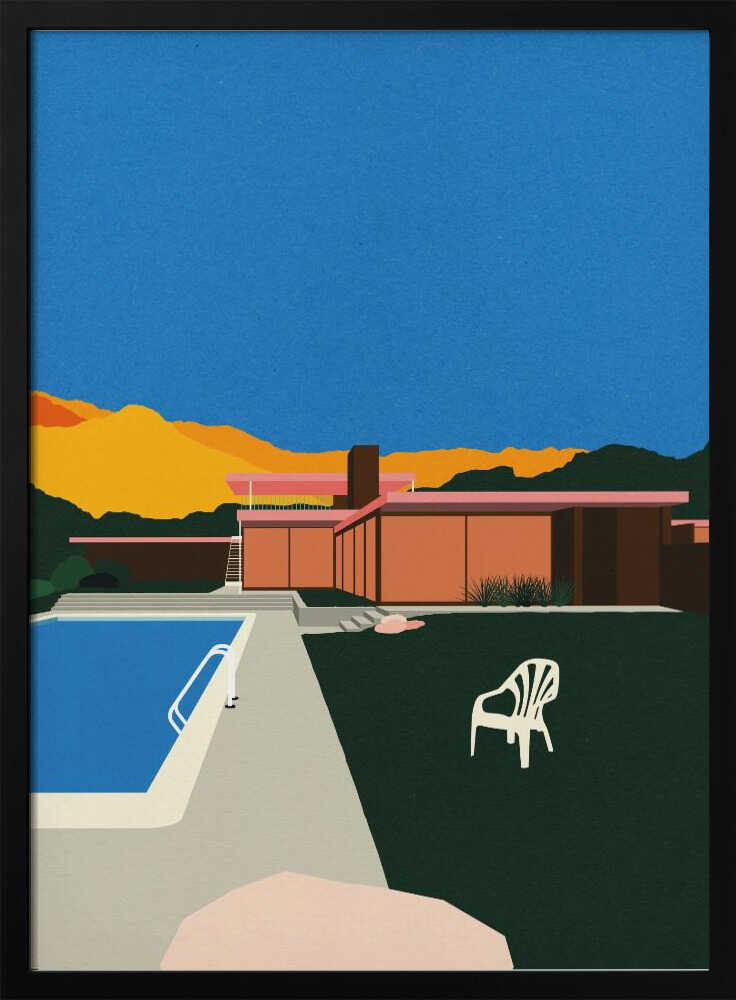 Kaufmann Desert House Poolside Art Print UK — Landscape Vibrant Wall Art — Living Room — Wall It All Prints
