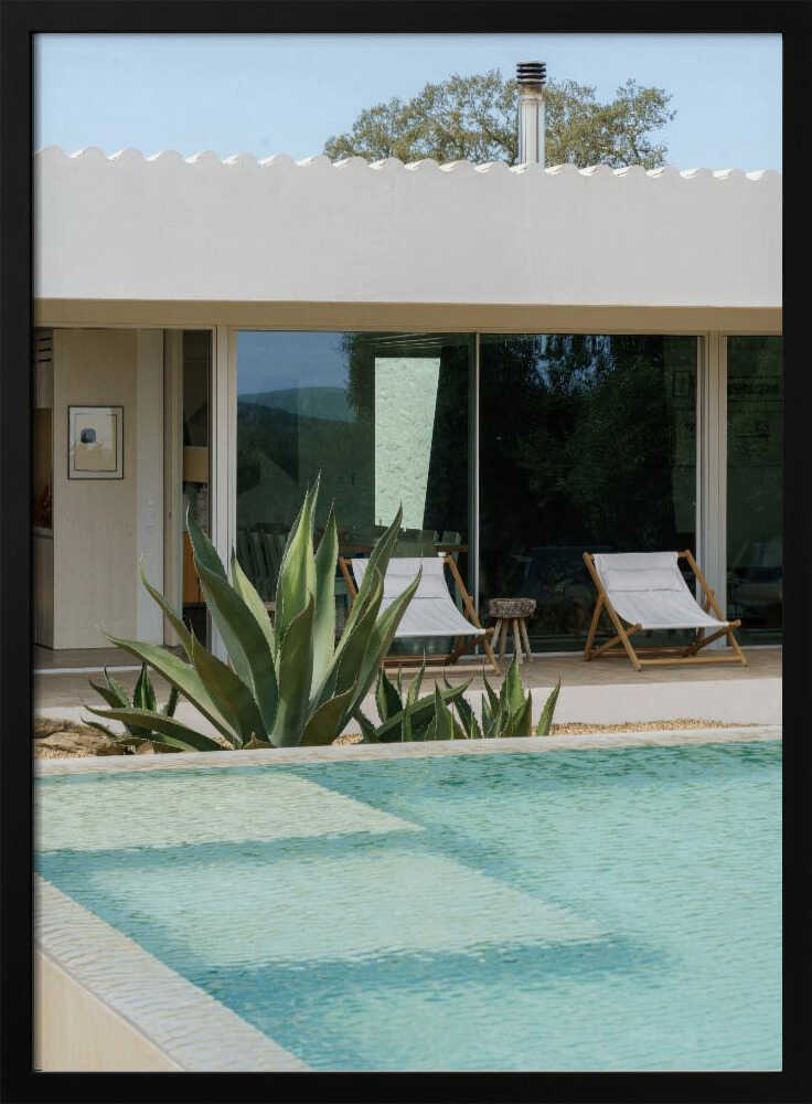 Modern Poolside Retreat Art Print UK — Botanical Fresh Wall Art — Living Room — Wall It All Prints
