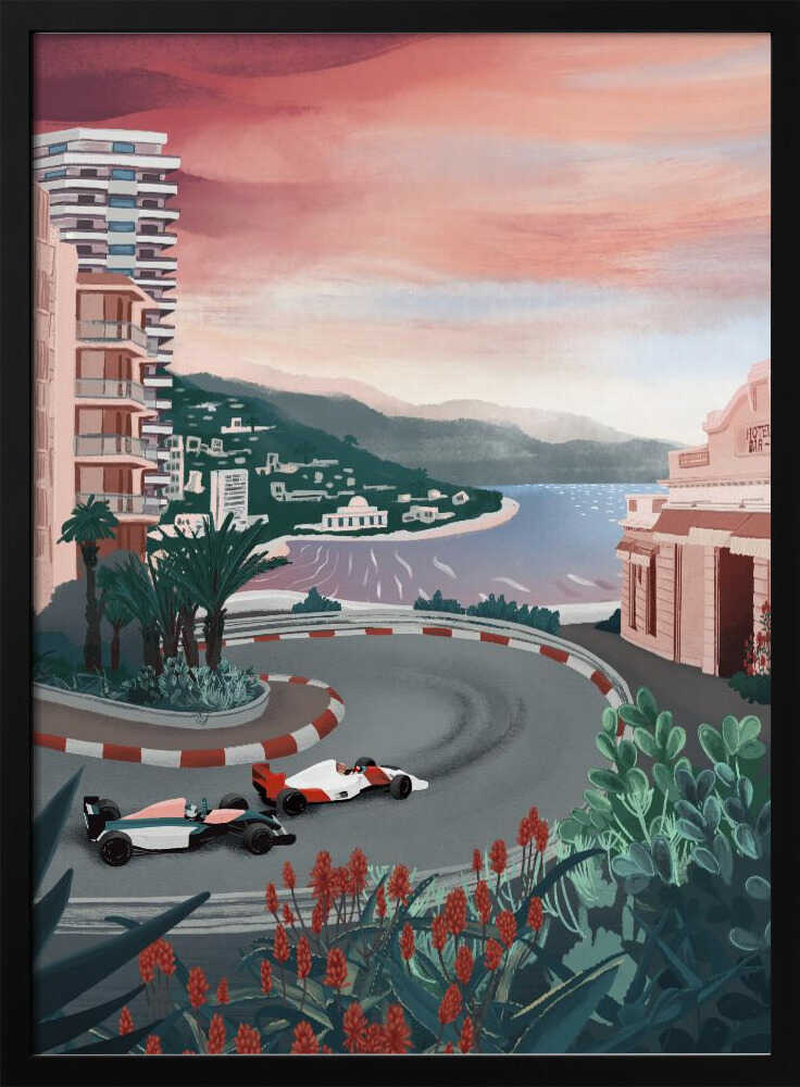 Monaco Circuit Art Print UK — Abstract Vibrant Wall Art — Nursery — Wall It All Prints