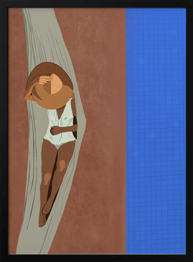 Serene Poolside Art Print UK — Abstract Minimal Wall Art — Office — Wall It All Prints