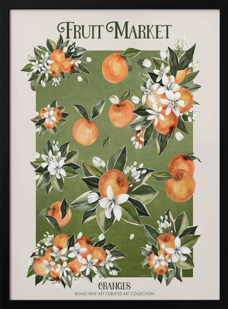 Citrus Blossom Harvest Art Print UK — Botanical Vibrant Wall Art — Kitchen — Wall It All Prints