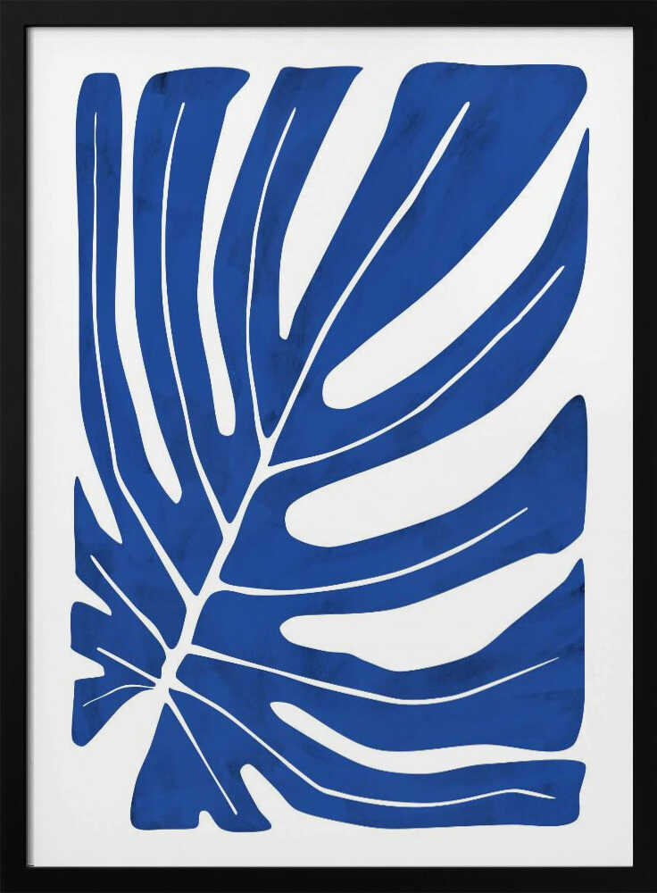 Deep Blue Monstera Art Print UK — Botanical Vibrant Wall Art — Office — Wall It All Prints