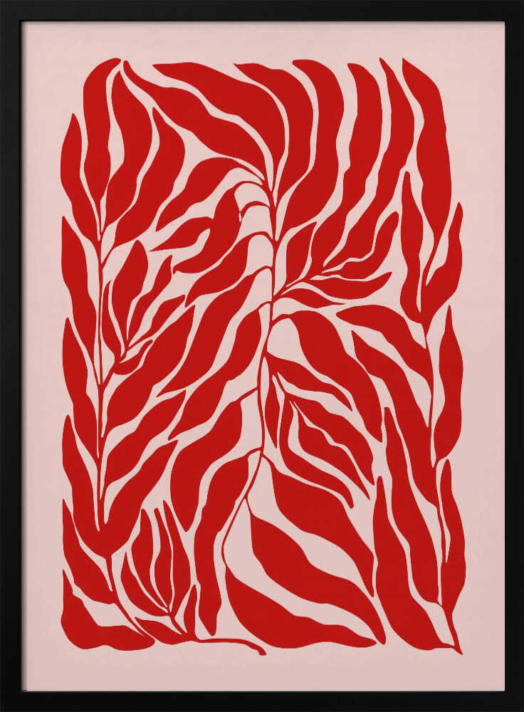 Vibrant Red Leaves Art Print UK — Botanical Vibrant Wall Art — Office — Wall It All Prints