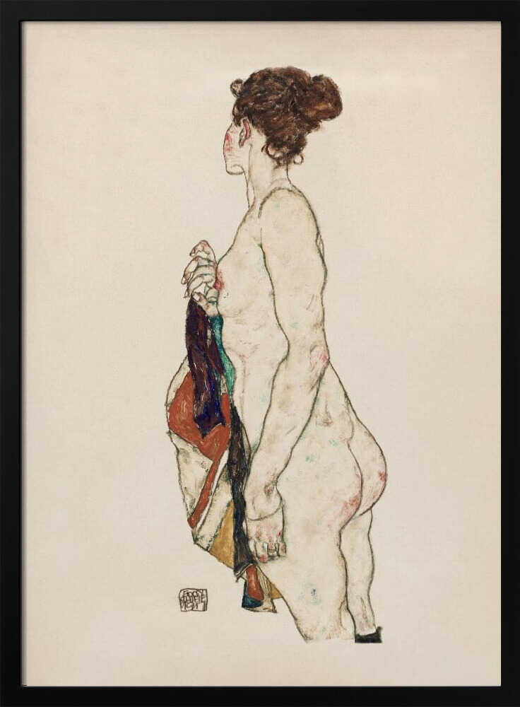 Standing Nude Woman With a Patterned Robe 1917