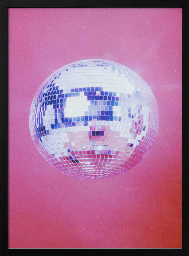 Pink Disco Ball Art Print UK — Vintage Vibrant Wall Art — Living Room — Wall It All Prints
