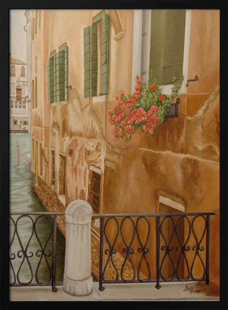 Venice Canal Flowers Art Print UK — Abstract Vibrant Wall Art — Living Room — Wall It All Prints