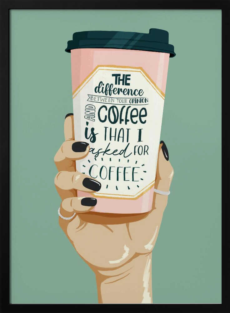 Sassy Coffee Cup Hand Art Print UK — Food Calm Wall Art — Kitchen — Wall It All Prints