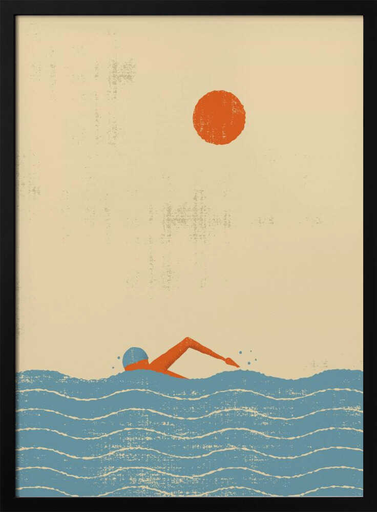 Summer Ocean Swim Art Print UK — Abstract Vibrant Wall Art — Living Room — Wall It All Prints