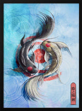 Yin Yang Koi Fish Art Print UK — Japanese Vibrant Wall Art — Living Room — Wall It All Prints