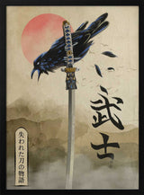 Samurai Crow Red Sun Art Print UK — Japanese Vibrant Wall Art — Living Room — Wall It All Prints