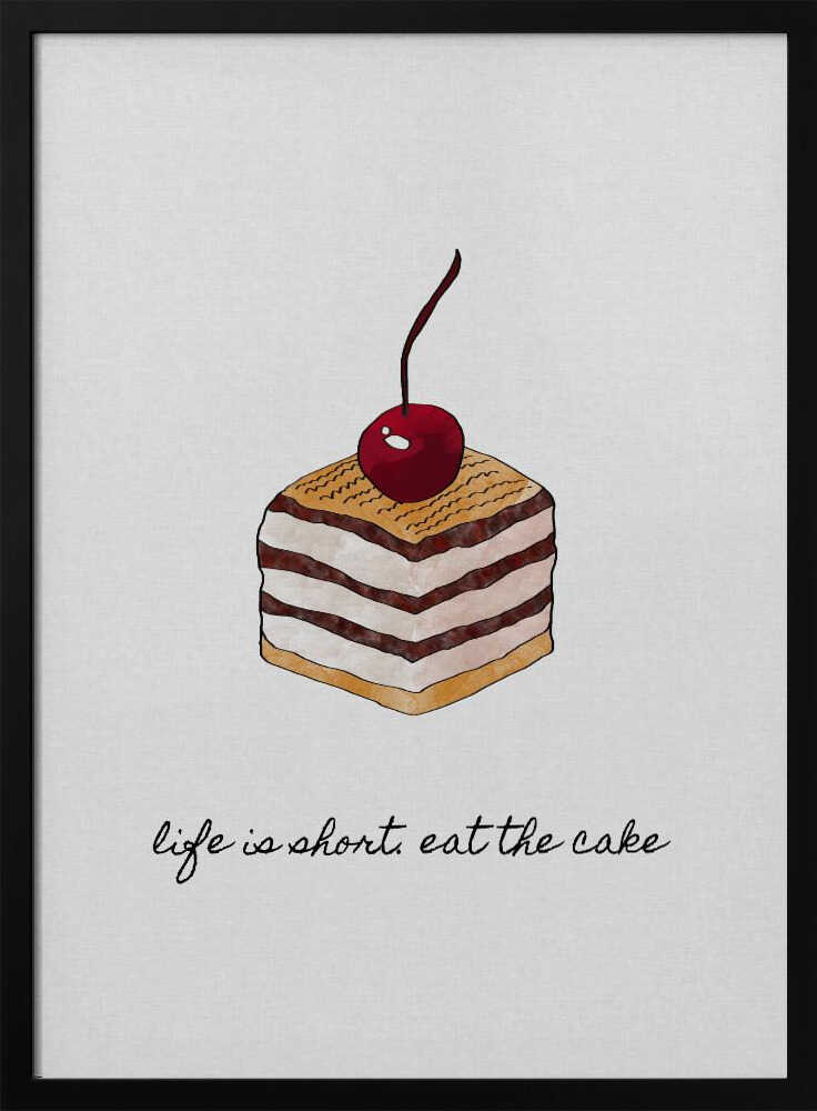 Life Is Short Cake Art Print UK — Abstract Fresh Wall Art — Kitchen — Wall It All Prints