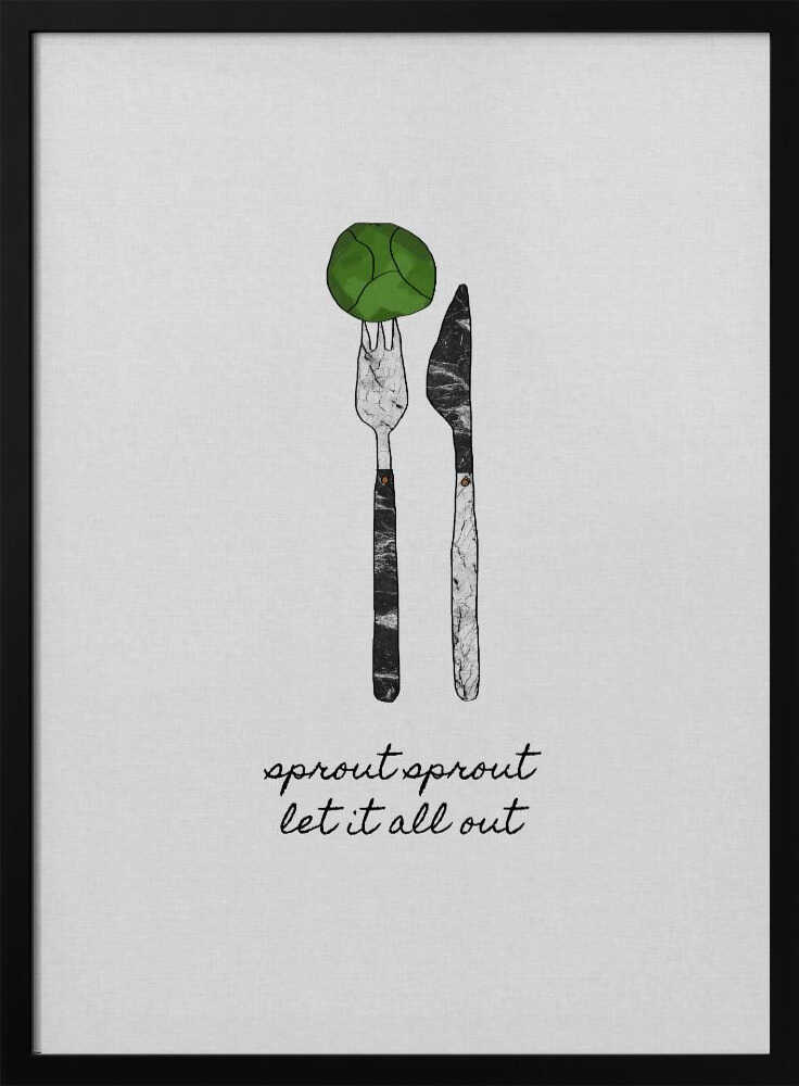 Funny Brussels Sprout Quote Art Print UK — Food Vibrant Wall Art — Kitchen — Wall It All Prints
