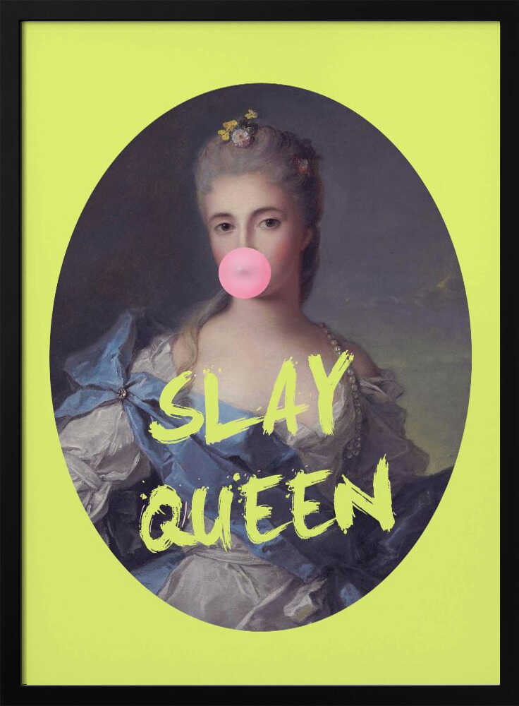 Slay Queen Bubblegum Portrait Art Print UK — Portrait Vibrant Wall Art — Living Room — Wall It All Prints
