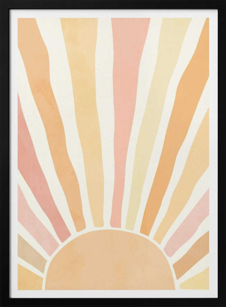 Boho Sunrise Glow Art Print UK — Abstract Vibrant Wall Art — Nursery — Wall It All Prints