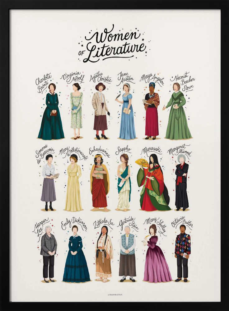 Literary Women Icons Art Print UK — Abstract Vibrant Wall Art — Living Room — Wall It All Prints