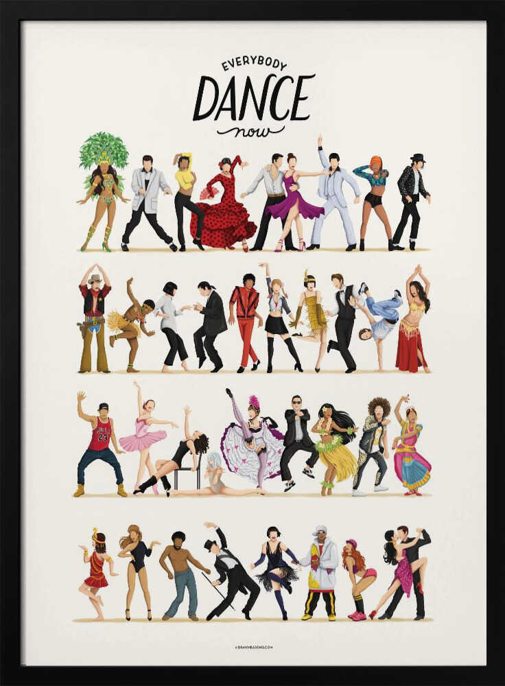 Energetic Dance Party Art Print UK — Portrait Vibrant Wall Art — Living Room — Wall It All Prints