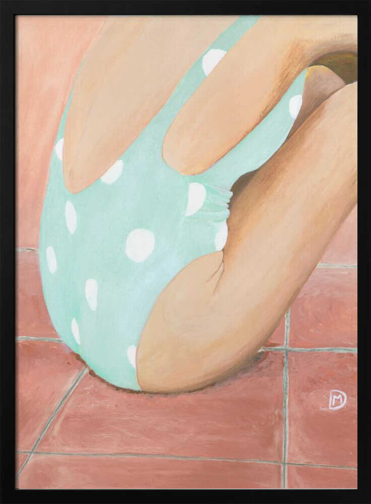 Green Polka Dot Swimsuit Art Print UK — Abstract Vibrant Wall Art — Living Room — Wall It All Prints