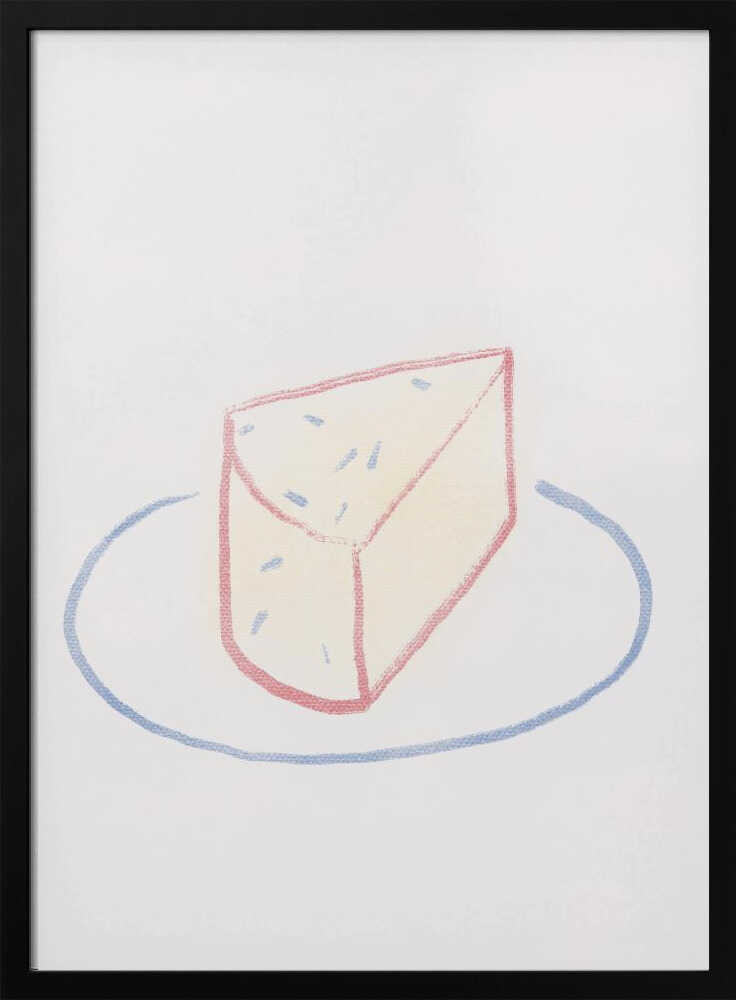 Charming Cheese Wedge Art Print UK — Abstract Vibrant Wall Art — Kitchen — Wall It All Prints