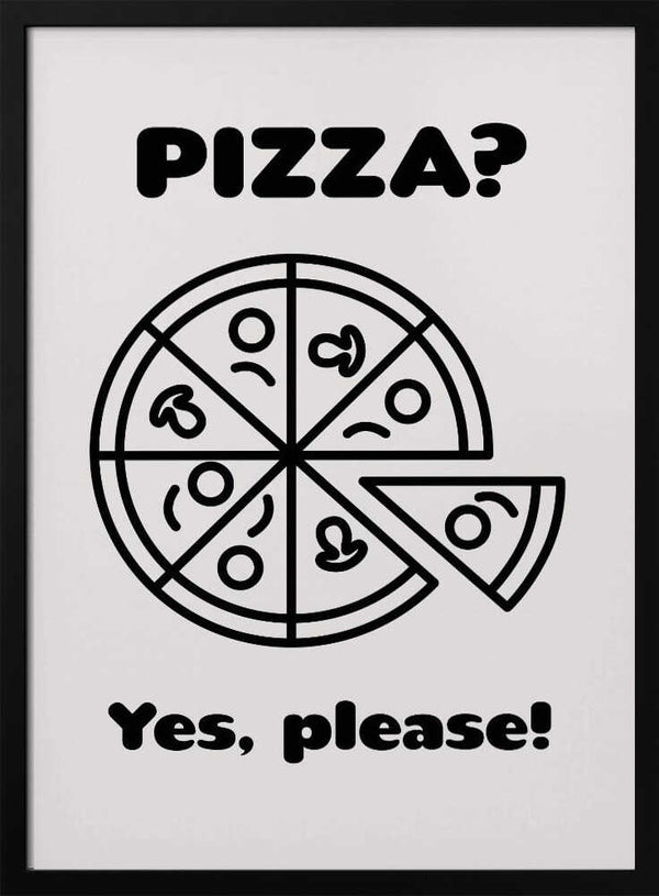 Pizza Yes Please Art Print UK — Abstract Dark Wall Art — Kitchen — Wall It All Prints