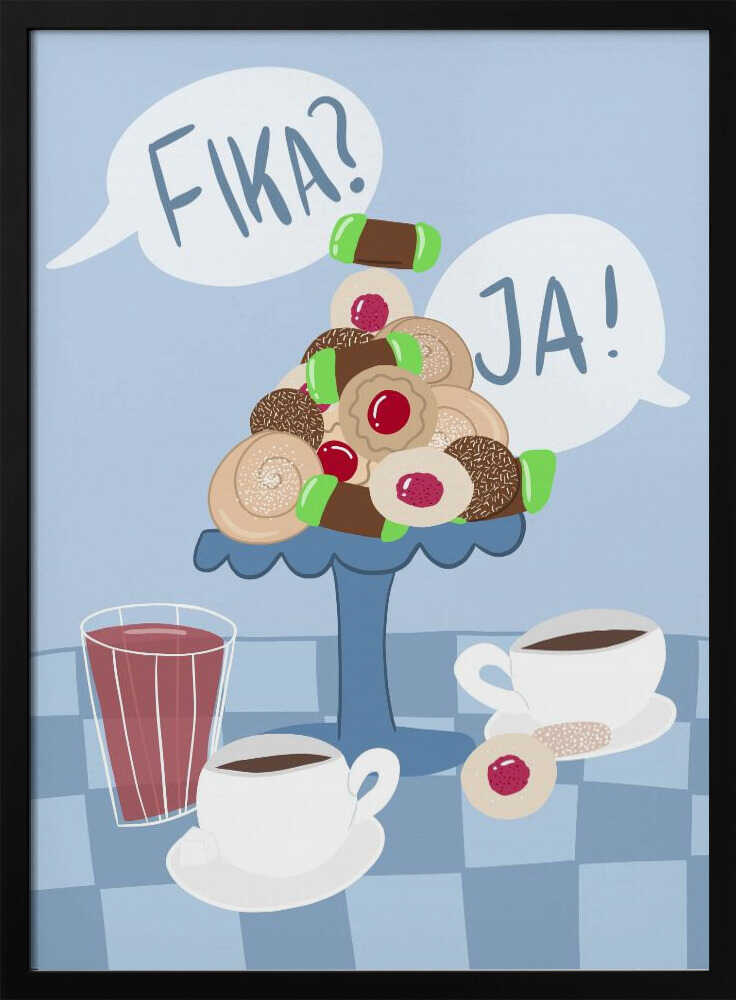 Swedish Fika Delight Art Print UK — Vintage Calm Wall Art — Kitchen — Wall It All Prints